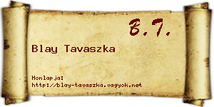 Blay Tavaszka névjegykártya